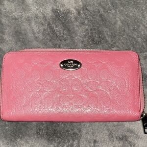 Coach Pink Embossed Leather Wallet